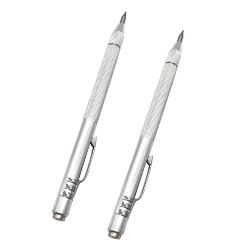 

HOT-Tungsten Carbide Tip Scriber 2 Pack, Aluminium Etching Engraving Pen With Clip And Magnet For Glass/Ceramics/Metal Sheet