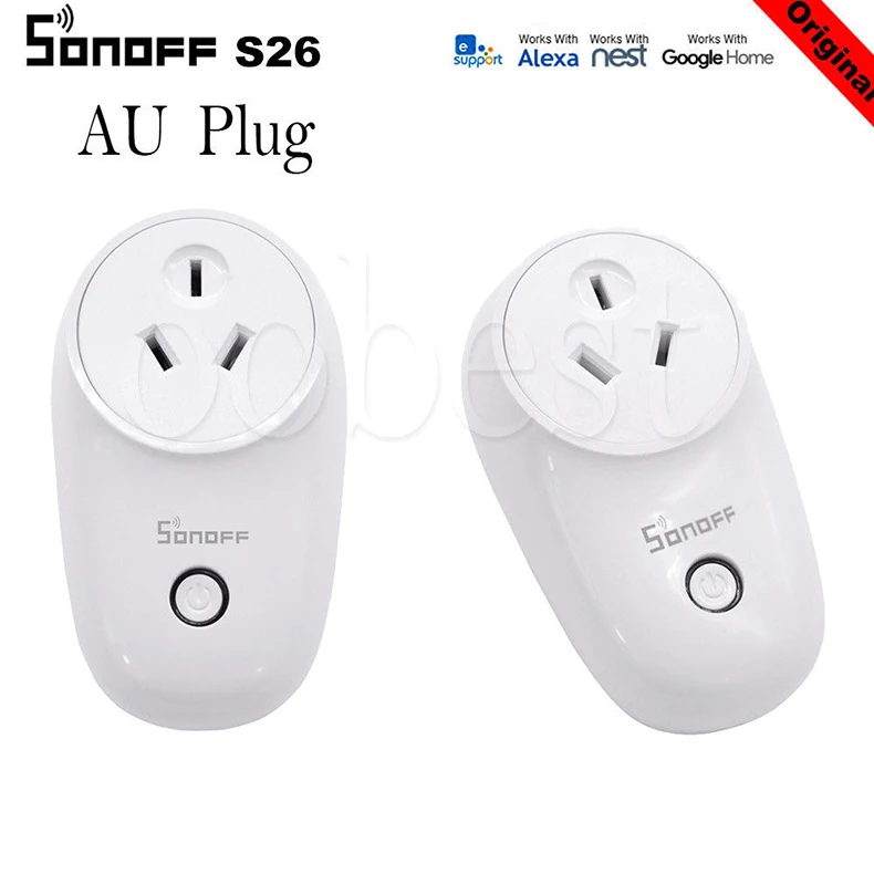 AU Standard Sonoff S26 WiFi смарт-разъем ЕС США Великобритания AU CN Автоматизация умный дом удаленный переключатель совместим с eWelink Alexa Amazon Google Home - Комплект: AU Standard