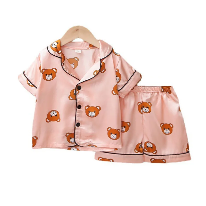 

New Girls Pajamas Summer Baby Boys Clothes Suit Fashion Children Shirt Shorts 2Pcs/Sets Toddler Casual Sleepwear Kids Tracksuits