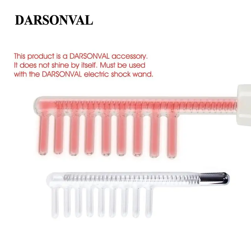 DARSONVAL 1 шт. высокочастотная Расческа для лица стеклянный трубчатый электрод