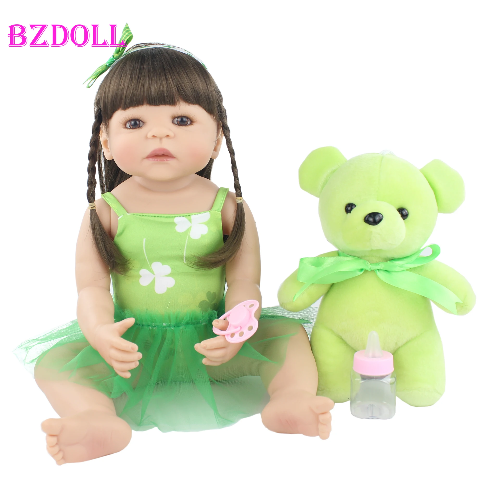 Кукла реборн силиконовая длинная кукла из натурального винила с длинными