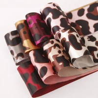 satin leopard ribbon 10 16 25 38mm animal printed single face lace tape for diy handmade hair bow gift wrap decoration material