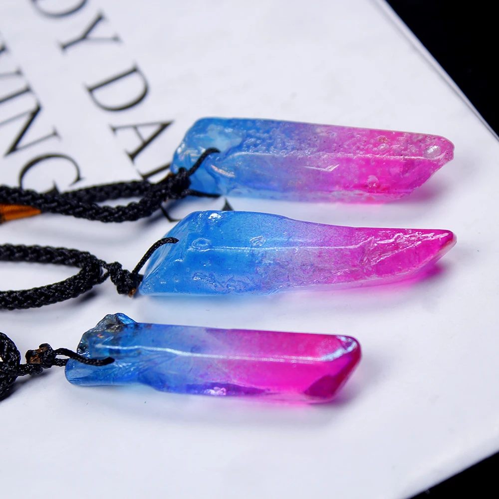 AP 1 шт. натуральное гальваническое покрытие розово-красный + синий подвески и