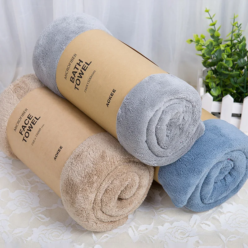 

Japan and South Korea Creative Sports Coral Velvet Towel Men's Hotel Bath Towel Extra Size Quick-drying Beach Towel