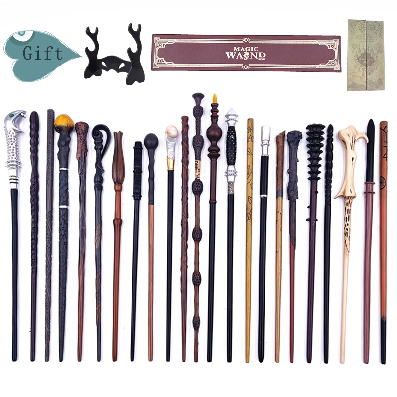 

24 Kinds of Metal Core Magic Wands Set With Box Malfoy Voldmort Hermione Ron Bellatrix McGonagall Magical Wand