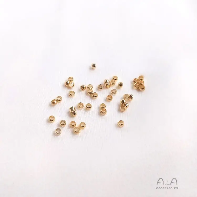 

14K gold-covered color-preserving positioning tube positioning bead diy hand fixed steel wire fishing line bracelet necklace