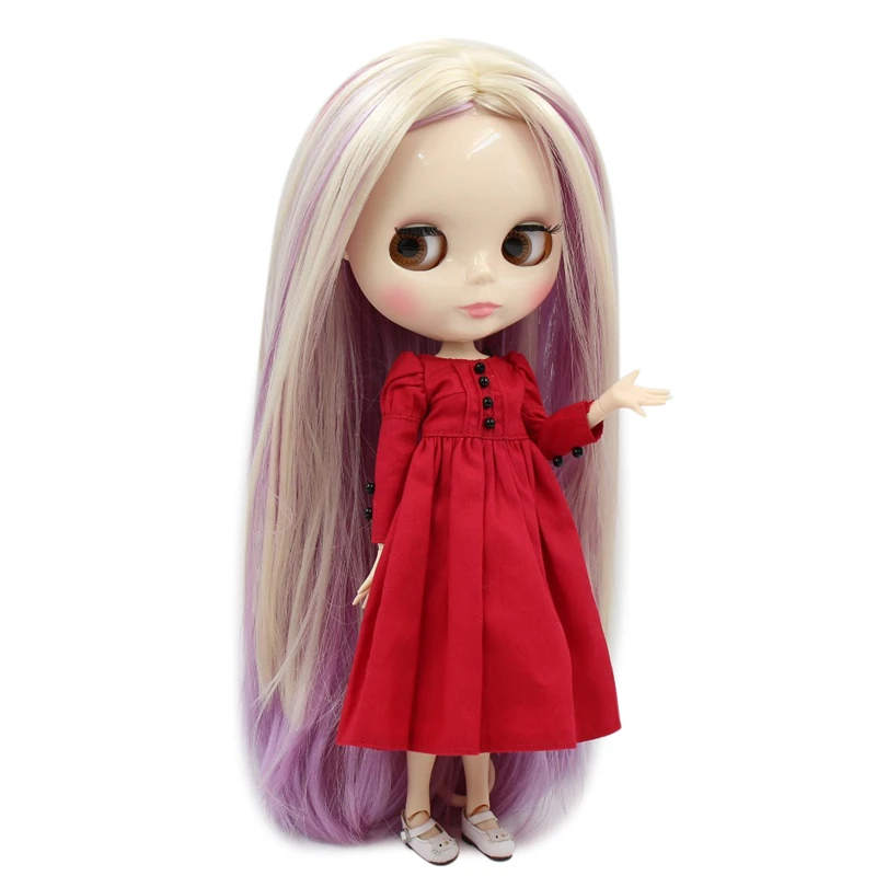 ICY DBS шарнирная кукла Blyth шарнир тела белая кожа блонд и розовый фиолетовый волосы