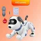 Игрушка LE NENG K16A радиоуправляемая собака-Робот Игрушки с дистанционным управлением электронные питомцы трюковая собака с голосовым сенсорным управлением музыкальная песня игрушка для детей 2020
