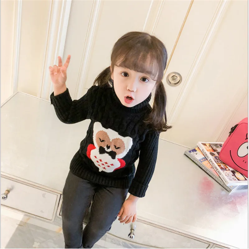 NIU95M LILIGIRL/зимний свитер для маленьких мальчиков и девочек; Вязаные Рубашки с высоким воротником и высоким воротником; свитера - Цвет: NIU95M