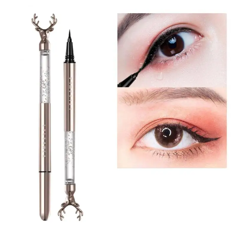 

Подводка для глаз с креативным дизайном лося, мягкая стойкая водостойкая черная жидкая подводка для глаз, косметические инструменты