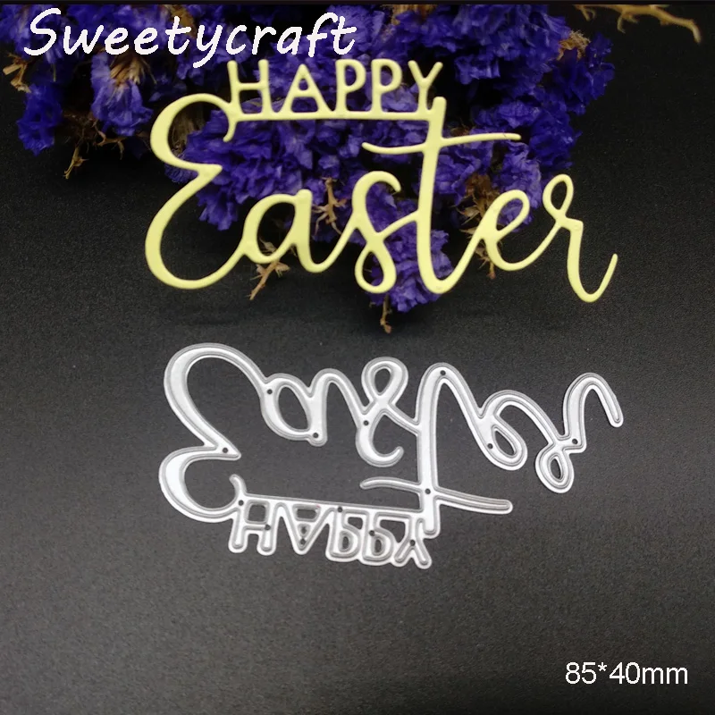 

Stamps Dies Scrapbooking Happy Easter Letter Craft Die Cut New 2019 Metal Cutting Die Embossing Stencil Card Making Paper Decor