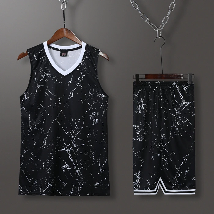 2079 black set Мужской Женский Баскетбол Джерси спортивный комплект одежды форма баскетбол Джерси рубашки шорты набор костюм Индивидуальный принт - Цвет: 2079 black set