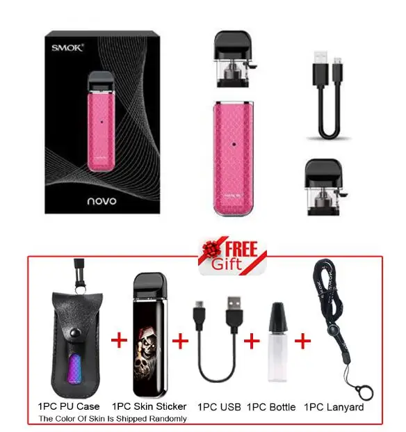 NOVO 1 Pink Набор SMOK Novo 2 SMOK Pod, электронная сигарета, стартер, ручка с аккумулятором 800 мАч, 2 мл, катушка VS NORD - Цвет: NOVO 1 Pink