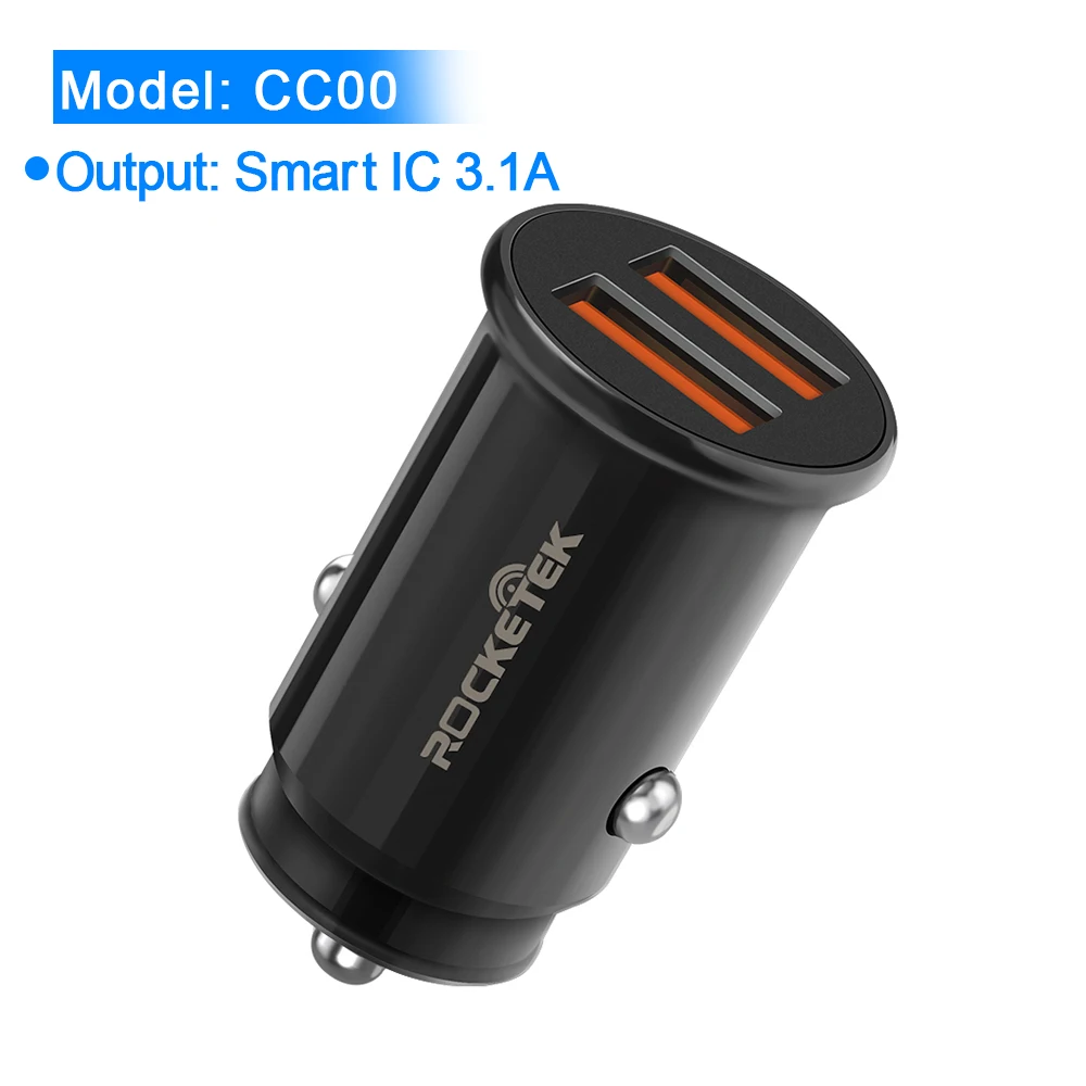 Автомобильное зарядное устройство Rocketek mi ni USB Quick Charge 3.1A автомобильное зарядное устройство для iPhone samsung Xiaomi mi QC3.0 QC Быстрая зарядка для мобильных телефонов - Тип штекера: CC00