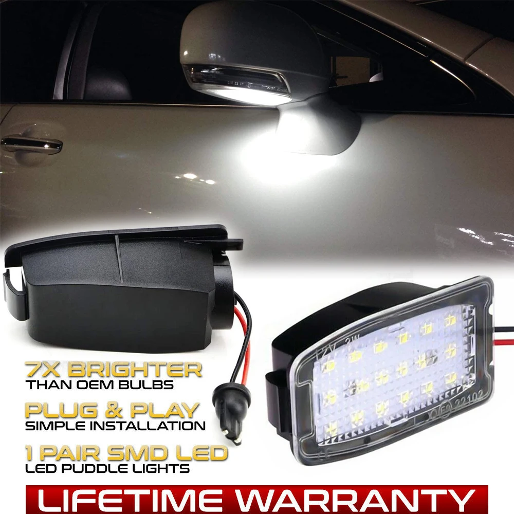 

2x Led Puddle Side Mirror Lamp Light For Land Rover LR2 LR3 Freelander 2 Rang Rover L322 Sport
