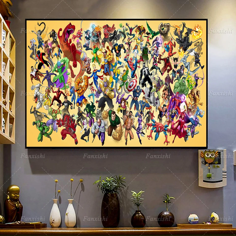 Постер комиксов Marvel Человек-паук Халк Железный человек Тор Капитан Америка