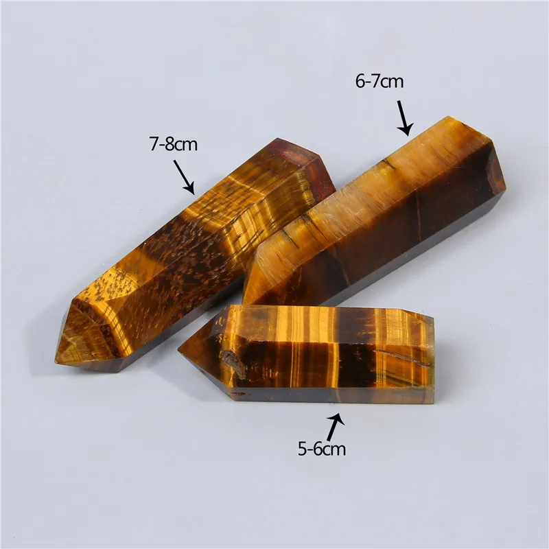 Шестигранная рок палка тигровый глаз 30 90 мм круглые бусины из натурального