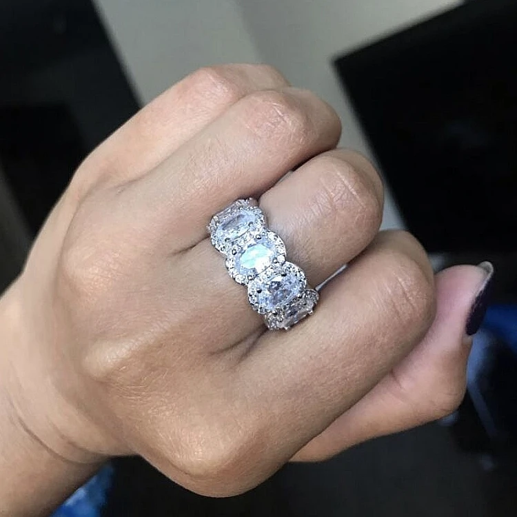 Женские винтажные кольца ручной работы из стерлингового серебра 925 пробы AAAAA cz