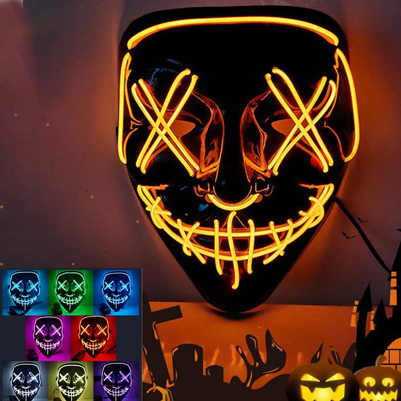 

Halloween Mixed Color Led Mask Party Masque Masquerade Masks Neon Maske Light