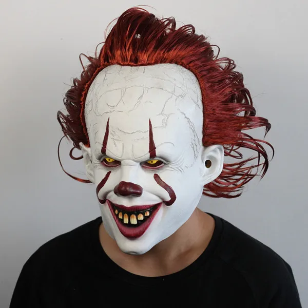 as photos Светодиодный маска клоуна Pennywise Stephen King's It Chapter Two Masque Movie шлем для косплея маски - Цвет: as photos