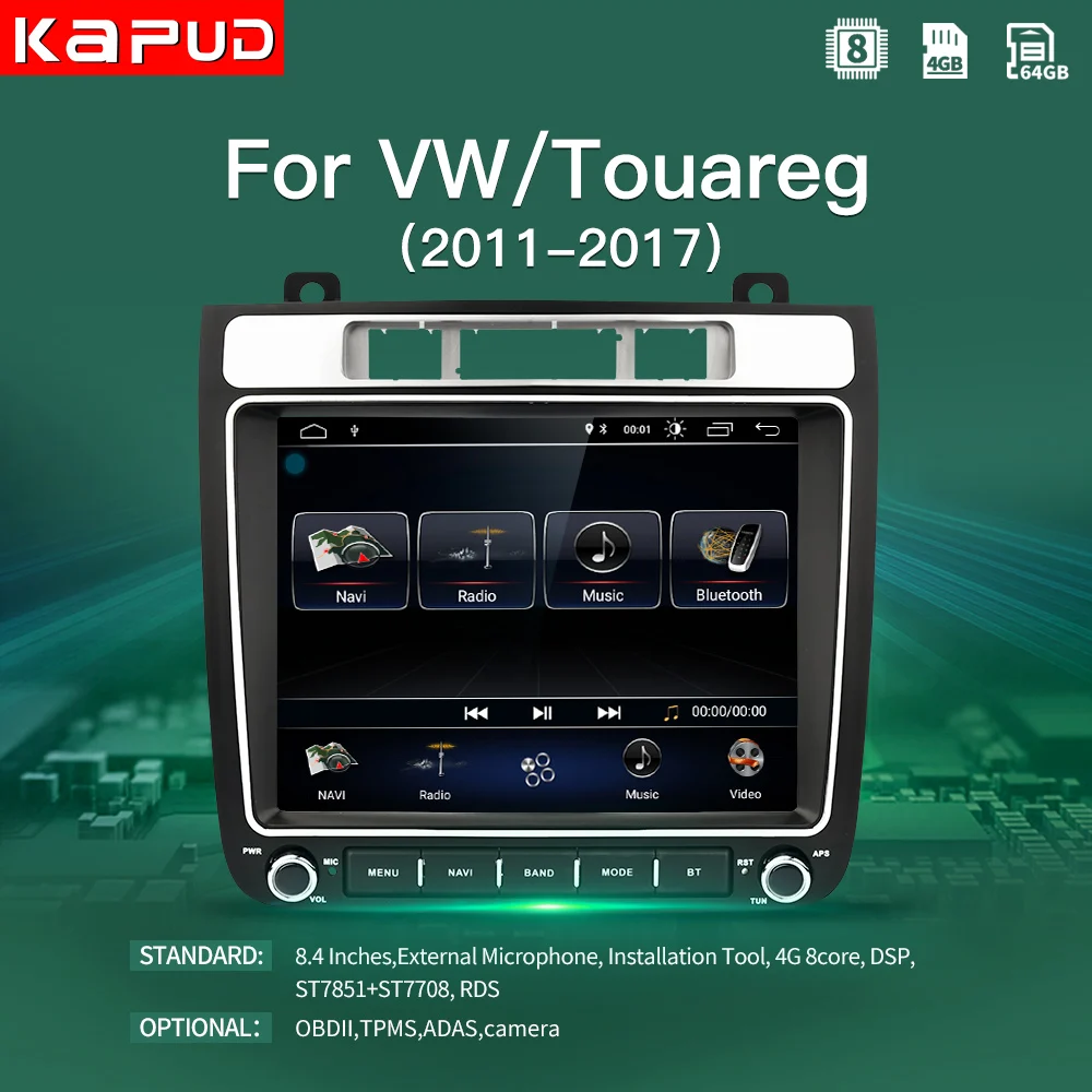 Kapud 8 4 'Android 10 GPS автомобильное радио мультимедиа для VW/Volkswagen/Touareg 2011 2017 Multivan Naviagtion