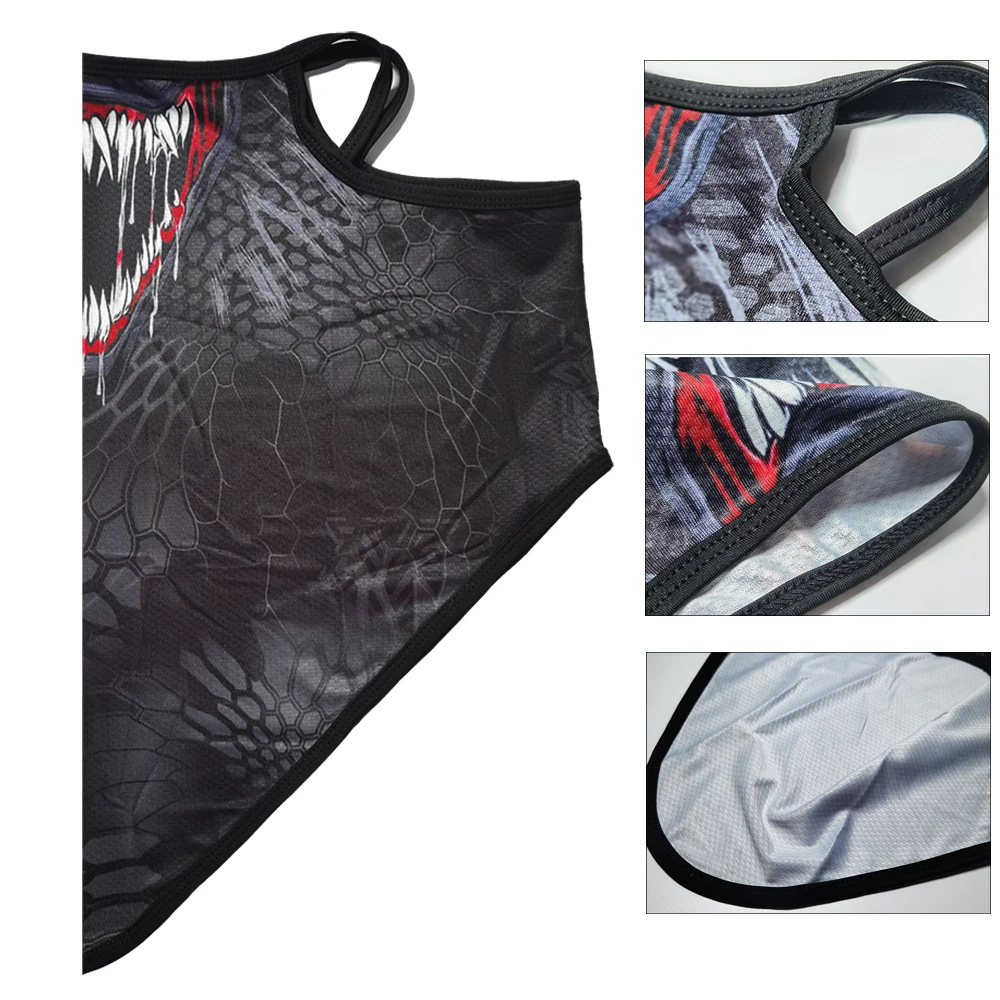 3D Веном шейный шарф с петлями для ушей треугольная маска Обложка лица Балаклава