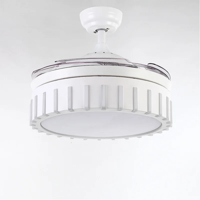 Невидимый светодиодный потолочный вентилятор бесшумная белая лампа 42 дюйма для