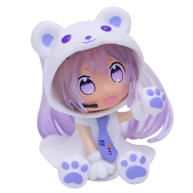 

Bandai Q Posket Miku Anime Action Figures Cute Cosplay In Bear Suit Mini Model Dolls Creative Pvc Puppets Peripherals Toys New