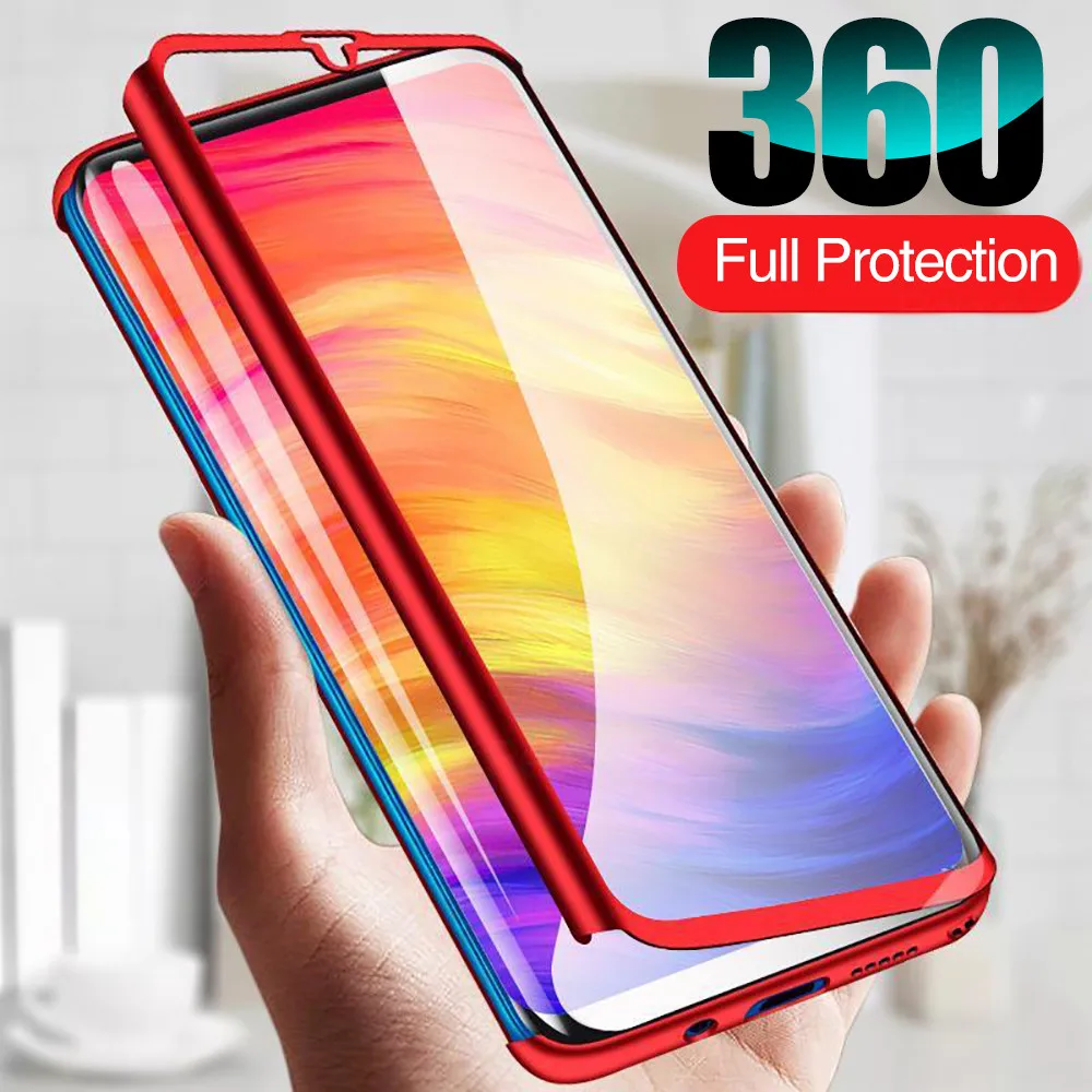 

360 Degree Full Protective Case For Xiaomi Mi Poco X3 NFC M3 10 10T A2 Lite Redmi Note 9 9S 8 8T 7 Pro 9A 9C K30 K20 Cover Glass
