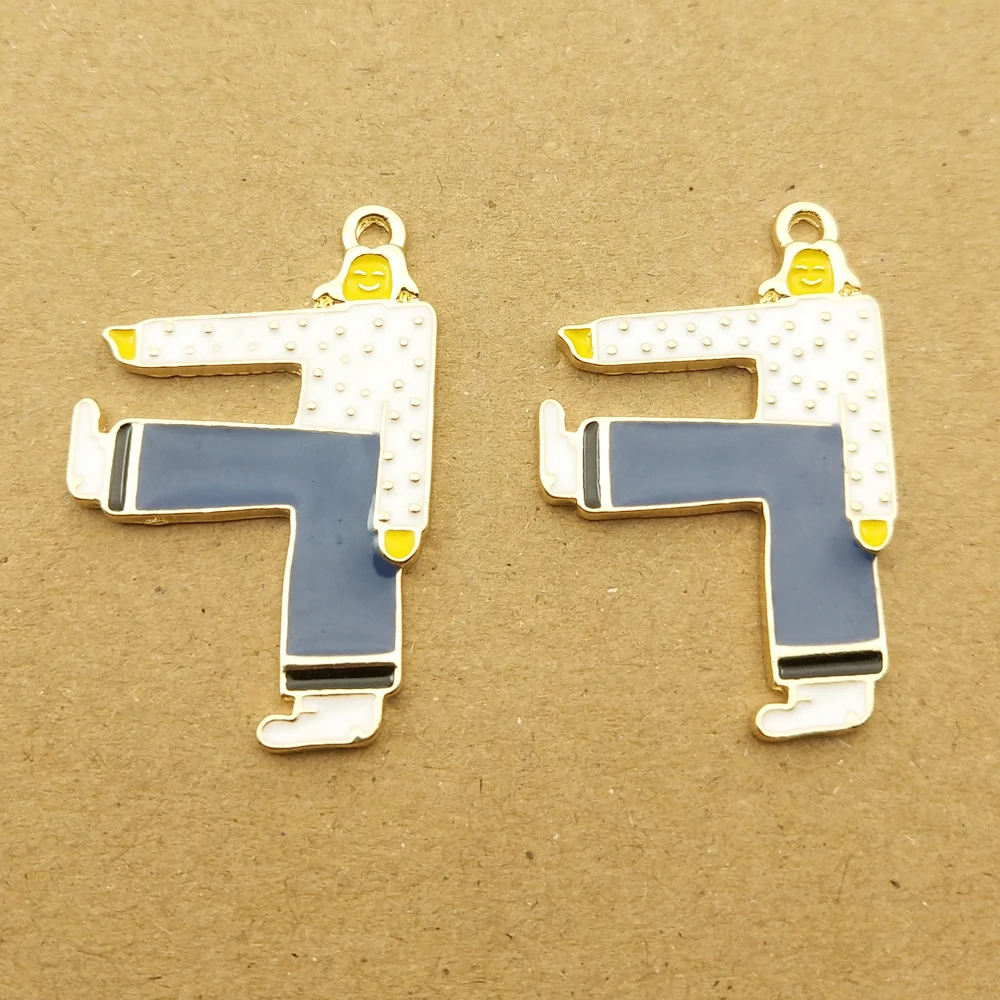

10pcs 22x33mm enamel human charm for jewelry making and crafting fashion earring pendant bracelet necklace charms