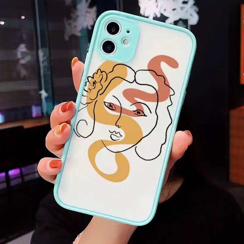 

New Funny Art Sketch Phone Cases Matte For iPhone 12 Mini 11 Pro XR XS Max 7 8 Plus X Hard PC Back Cover