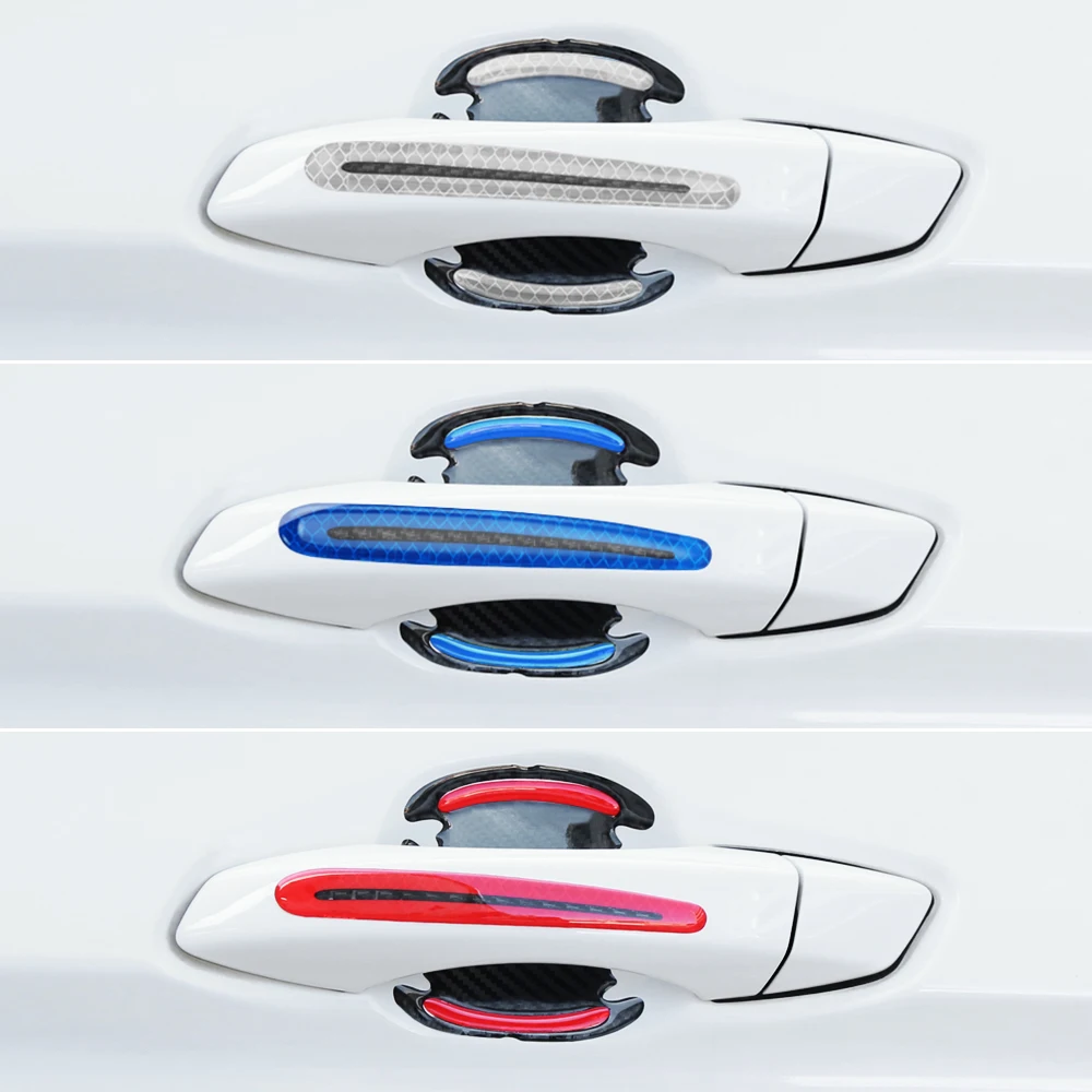 3D Светоотражающая наклейка для автомобиля Дверная ручка анти лента от царапин