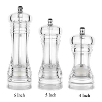 new acrylic grinder transparent abs pepper mills with strong adjustable ceramic salt grinder mill shaker kitchen bbq tools