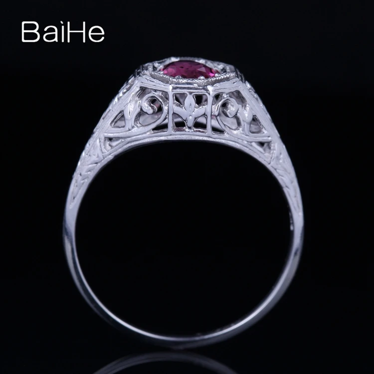 BAIHE Стерлинговое Серебро 925 0.4ct сертифицированное безупречное турмалиновое обручальное женское офисное/деловое модное кольцо, хорошее ювелирное изделие, подарочное кольцо