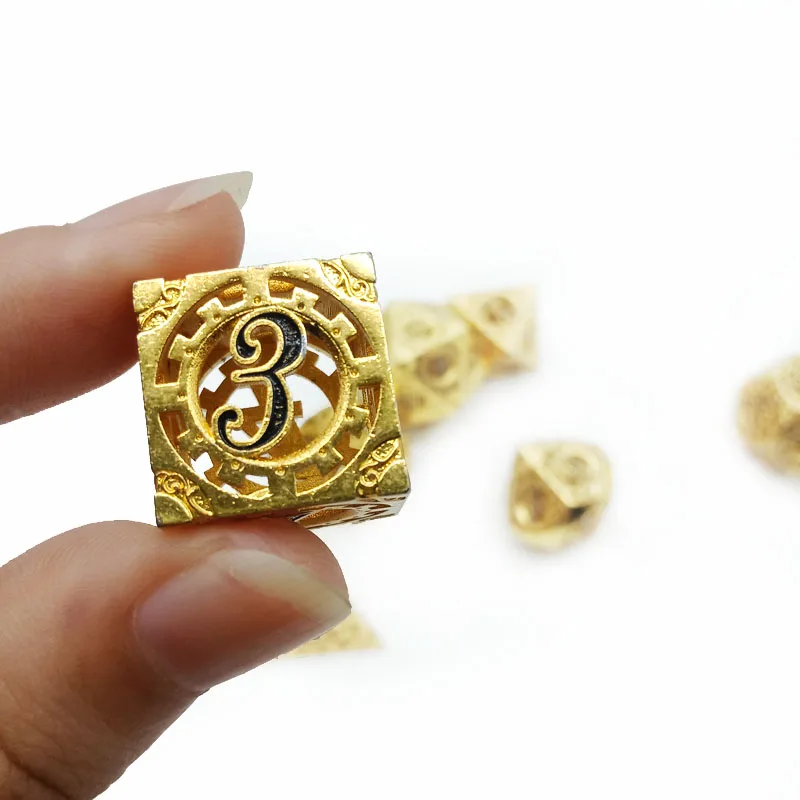 

Hollow Metal Dice Set Polyhedral Solid Dice DND Role Playing Game MTG Board Game