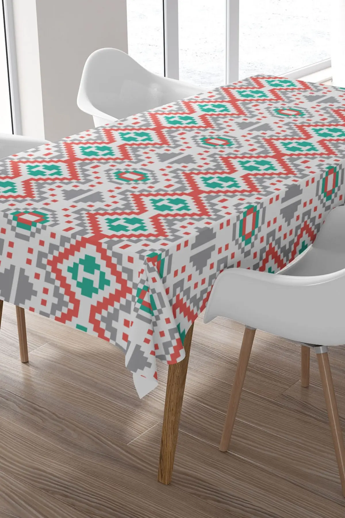 

Клетчатый узор на Многоцветном фоне декоративный чехол для стола