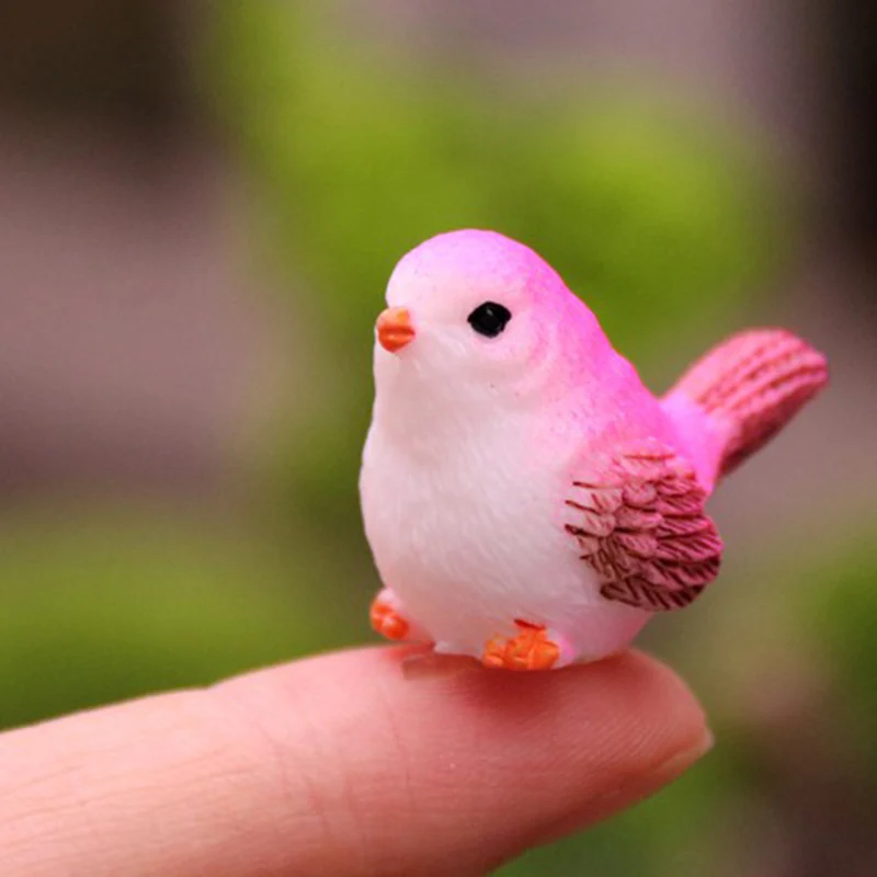 

1/8pcs Artificial Colorful Little Bird Figurine Animal Model Home Decor Miniature Fairy Garden Decoration Accessories Modern