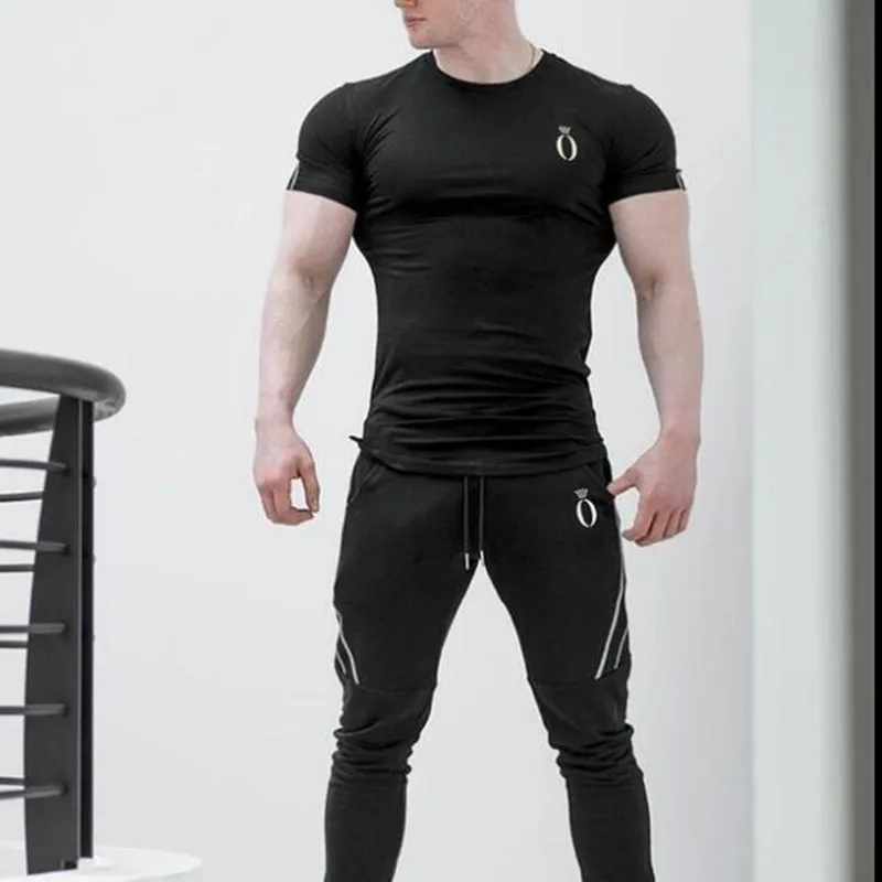 2020 mens round collar running sports trainning pure color basketball gym tight quick dry t-shirt | Спорт и развлечения