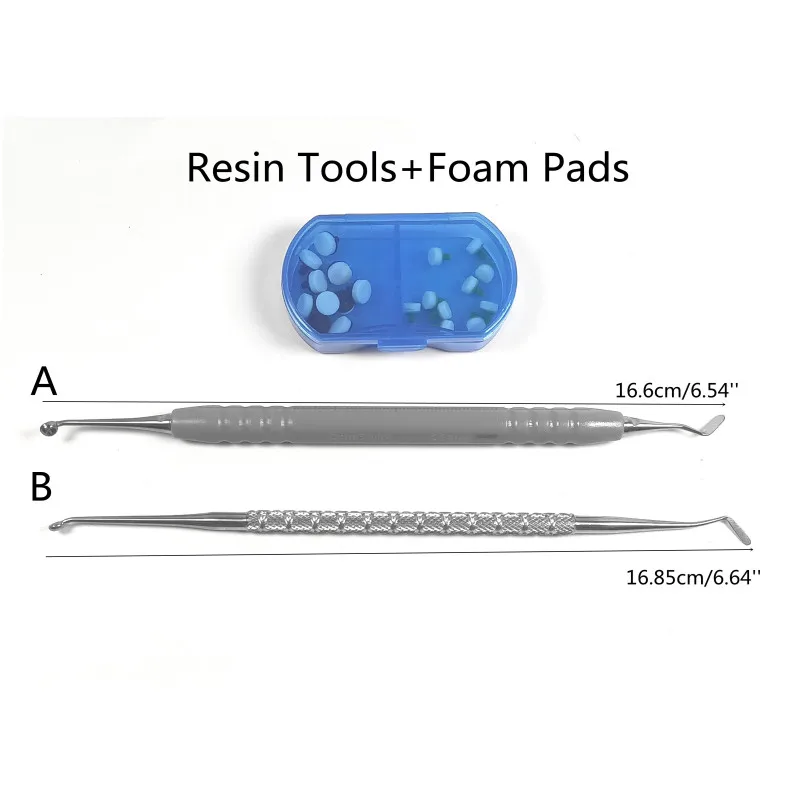 

Dental Composite Resin Light Cure Handle*1PCS Foam Pad*20PCS Spatula