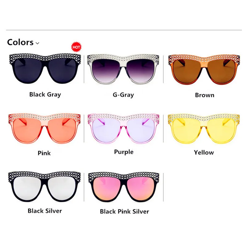 GOZLUGU Новые блестящие алмазные солнцезащитные очки женские брендовые