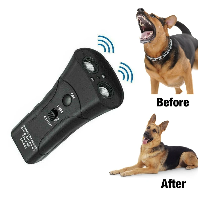 

LED Ultrasonic Dog Training Repeller Trumpet Control Trainer Device Dog Anti-barking Stop Bark Deterrents Pet Tool In Stock