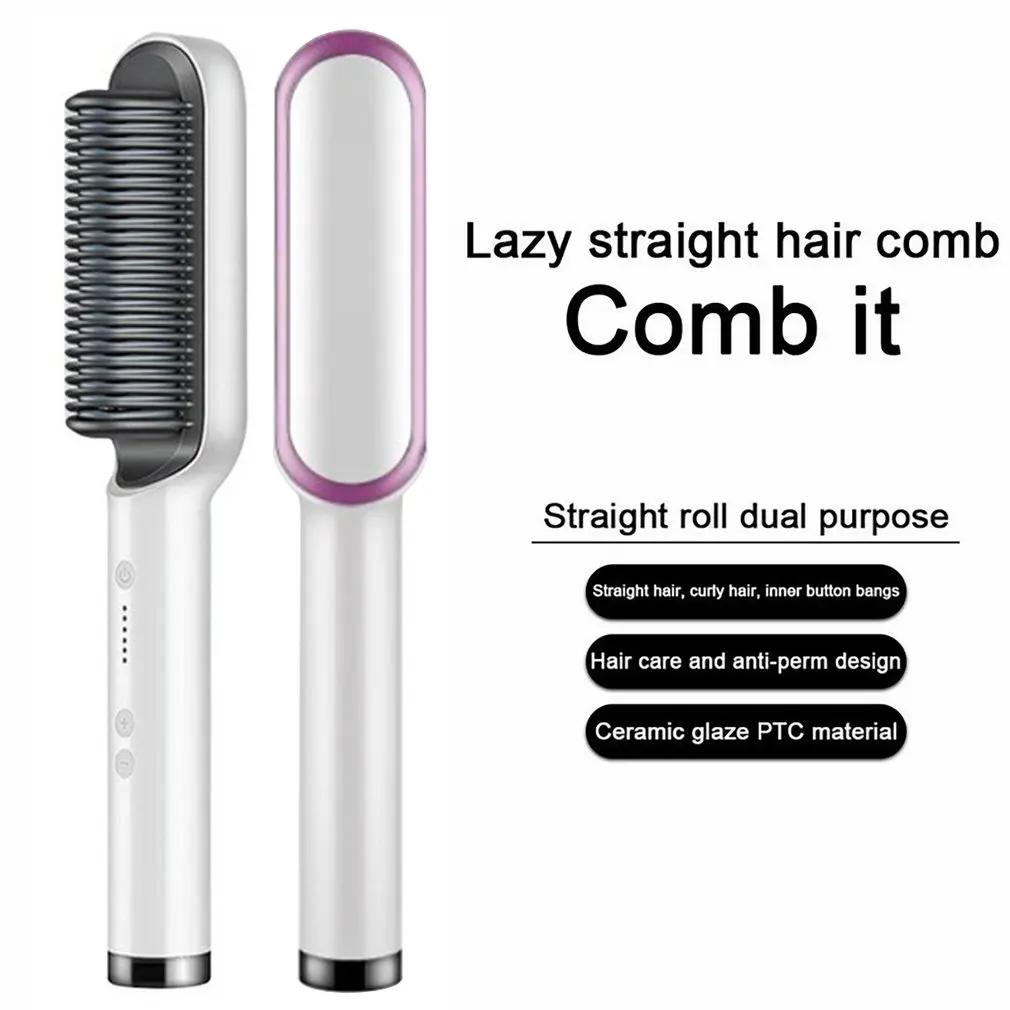 

Multifunction Professional Hair Straightener Tourmaline Ceramic Hair Brush Curler Comb Straighteners Hair Dressing Beauty Tool