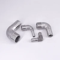 14 38 12 34 1 bspt male x 8101225mm hose tail barb 90 deg elbow 304 stainless pipe fitting connector water gas oil