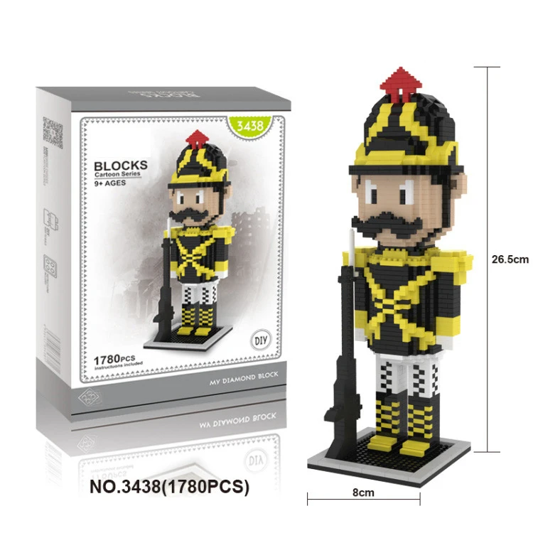 

Classic story nutcracker micro diamond block assemble soldiers building bricks nanobricks model educational toys for gifts