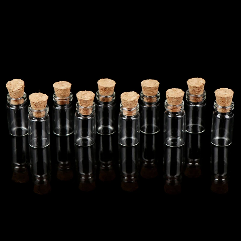 

10Pcs 1:12 Miniature Display Glass Bottles Jars with Cork for Food Storage Dollhouse Kitchen Accessories