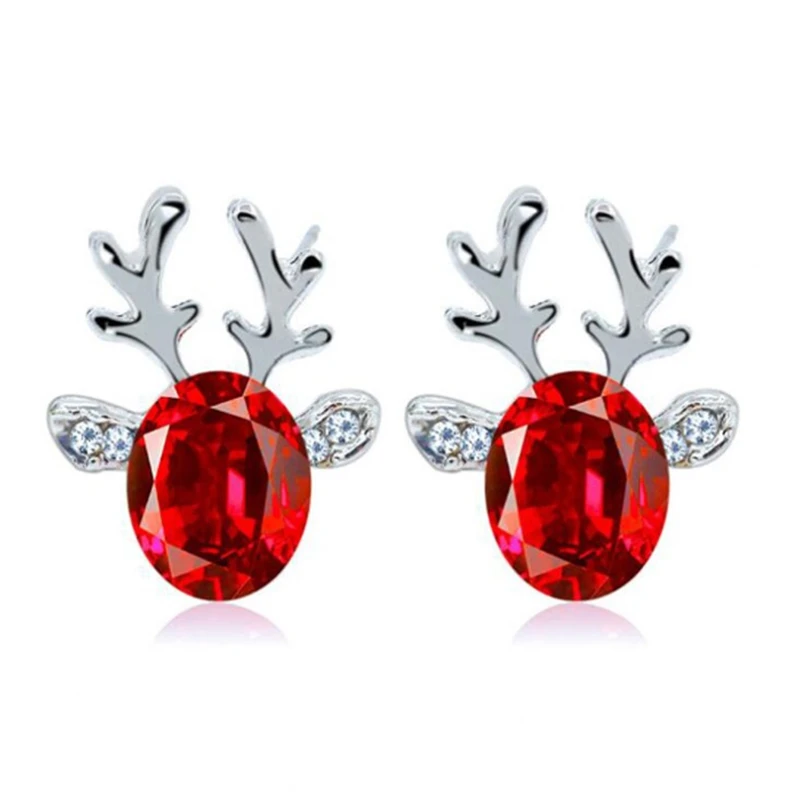 

1 Pair Crystal Antler Earrings For Women Cute Candy Color Dangles Ear Hook Girls Party Jewelry Gifts Christmas Earrings