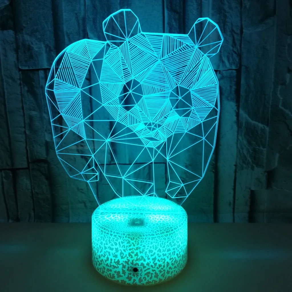 Creative 3D Night Lamp Acrylic Desktop Nightlight Boys and Girls Holiday Gift Decorative Bedroom Bedside Table Lamp Panda