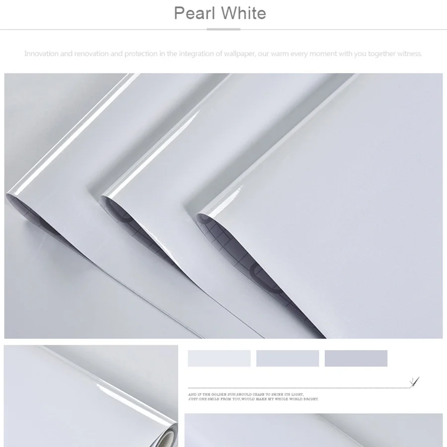 Pearl white Водонепроницаемые, влажность-стойкие обои самоклеющиеся белые декоративные пленки Шкаф Дверь стол старая мебель ремонт наклейки на стену - Цвет: Pearl white