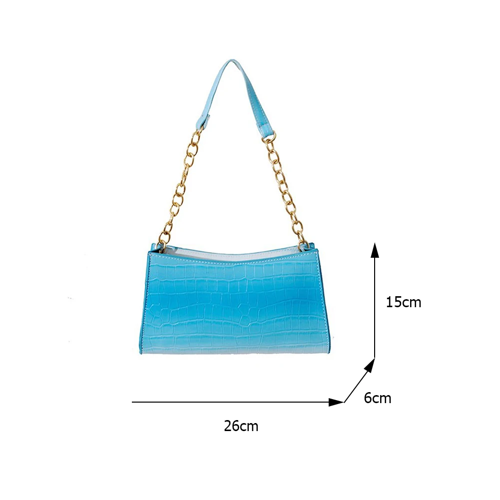 

Vintage Alligator Pattern Casual Gradient Color Underarm Shoulder Bags For Women Fashion PU Leather Ladies Chain Small Handbags