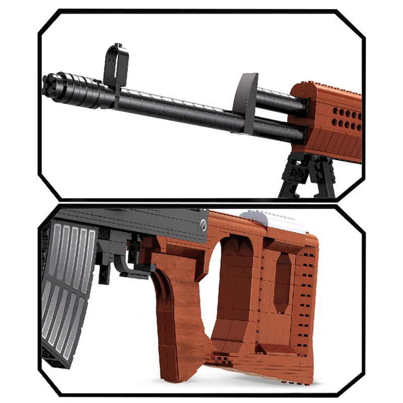 

712 Pcs Bricks SVD Sniper Rifle Gun Creator Expert Architecture Model Building Blocks Boy Birthday Gift Kids Toys For Children